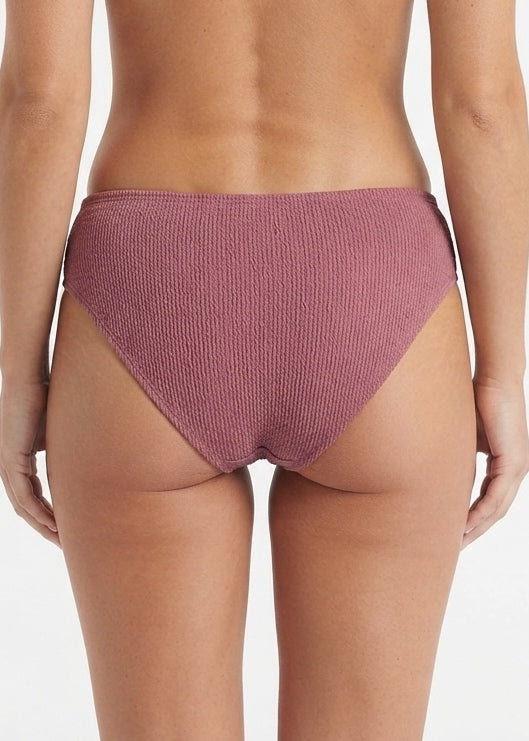 Textured Bikini Bottom with Tie-Front Detail