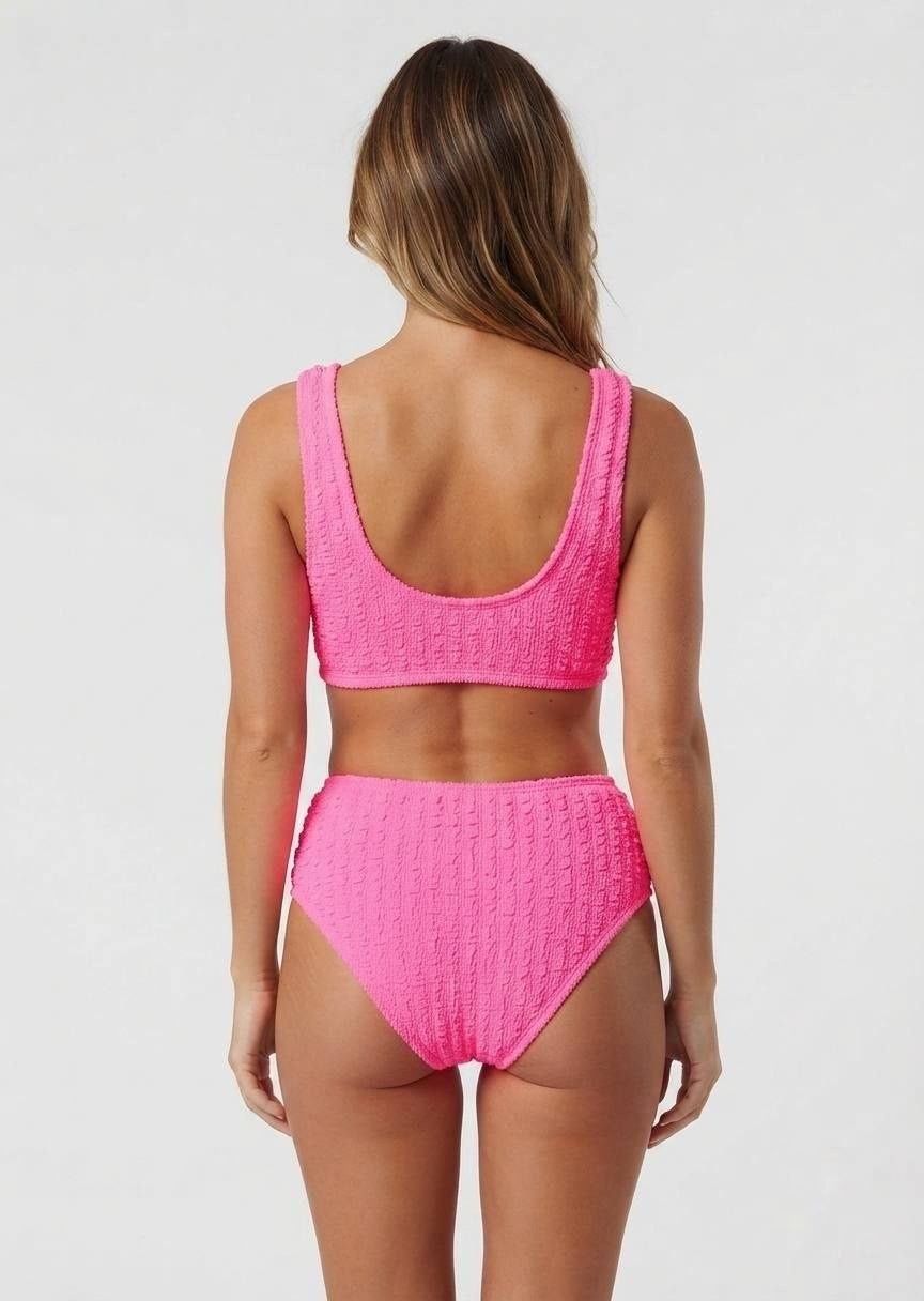 SHEIN High-Waisted Textured Bikini Set