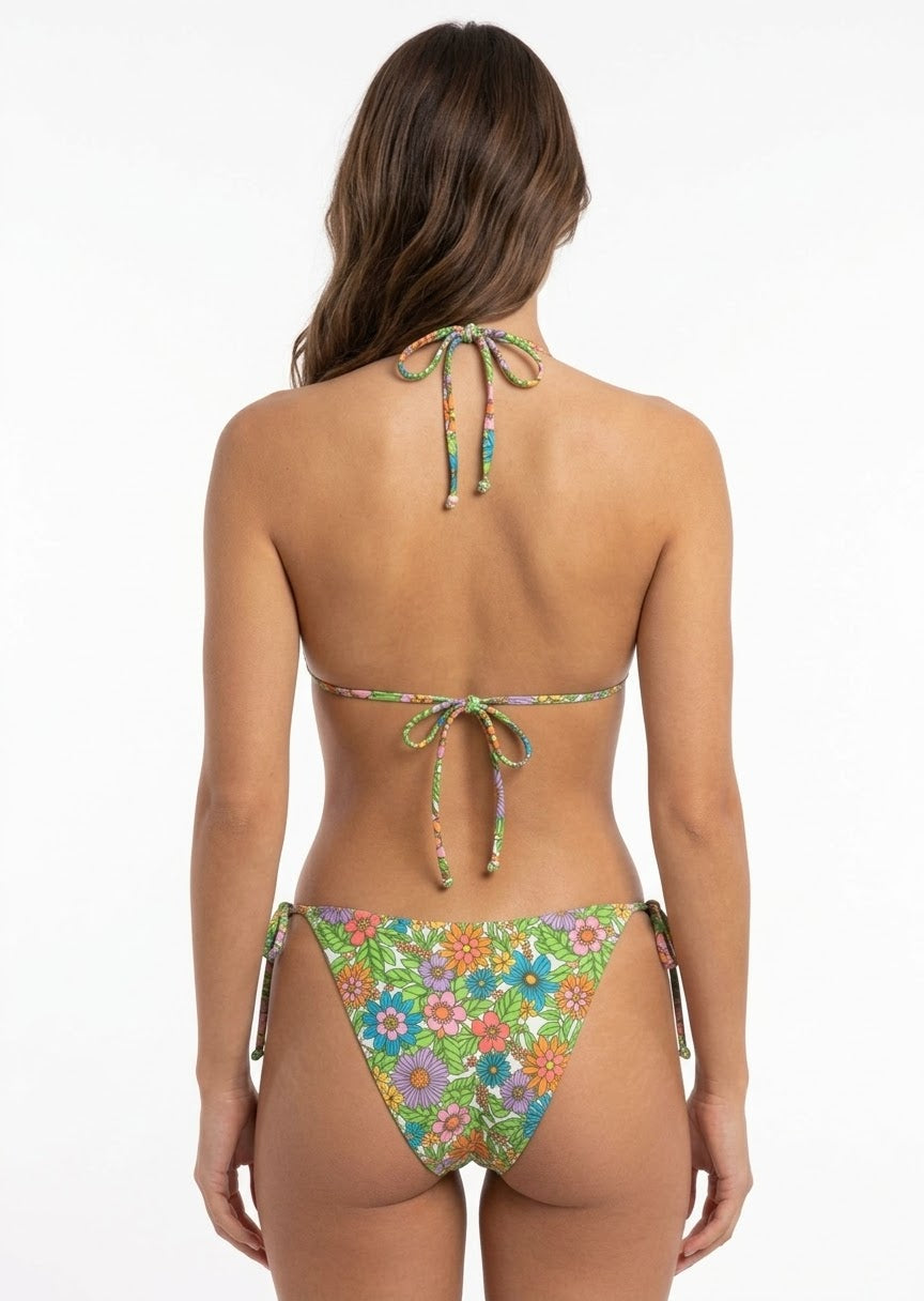 Wild Fable Brand Retro Floral Print Triangle Halter Bikini Set