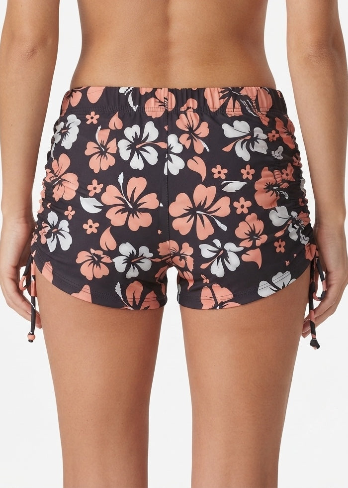 SHEIN Floral Print Side-Tie Board Shorts