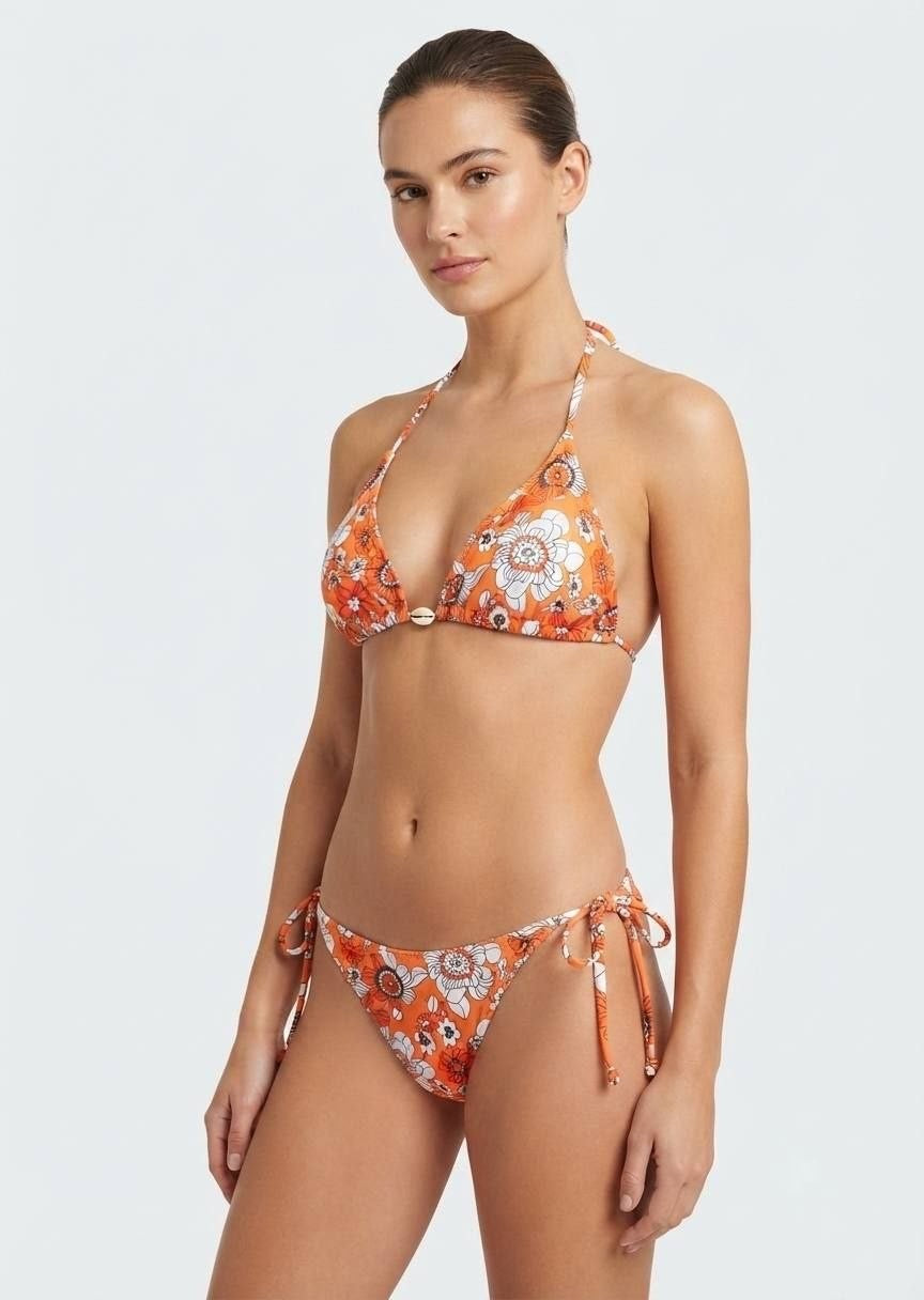 Shein Floral Print Triangle Bikini Set
