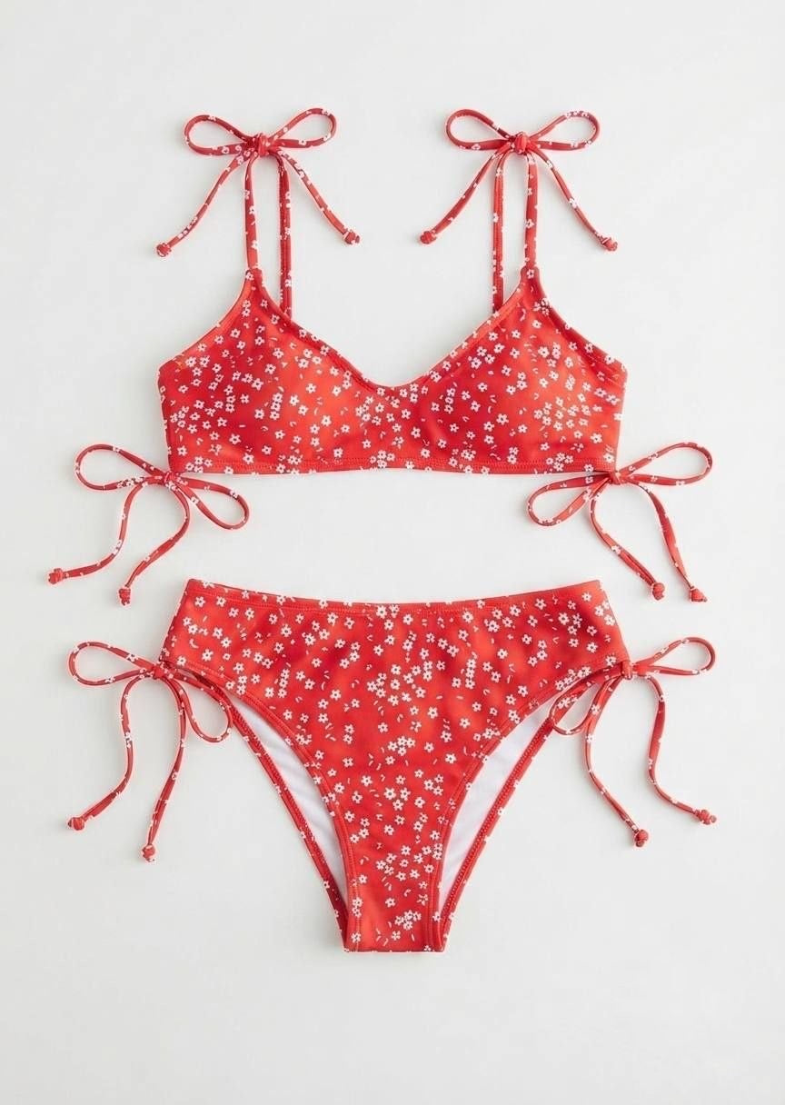 SHEIN Floral Tie-Side Bikini Set