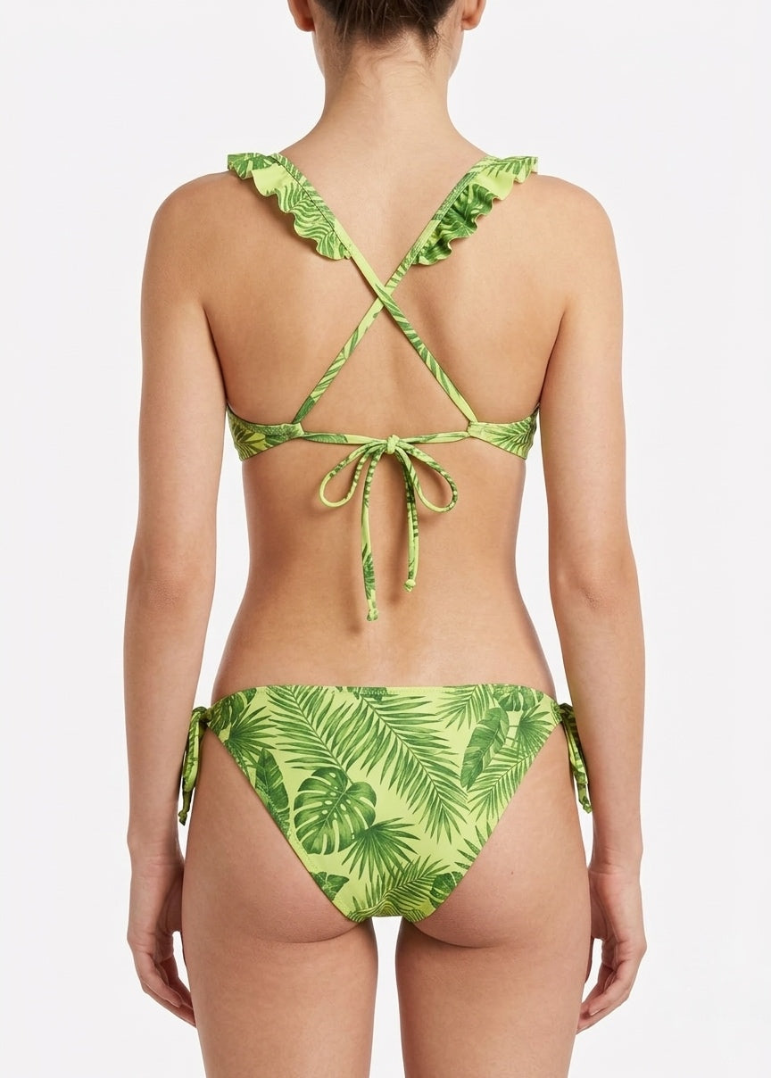 Splash Tropical Floral Ruffle Bikini Set