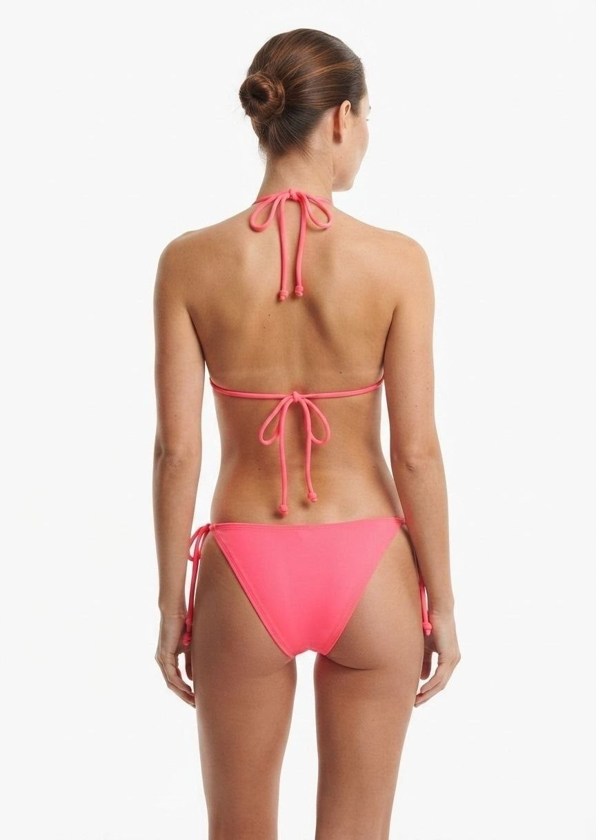 SHEIN Classic Neon Pink Tie-Side Bikini Set