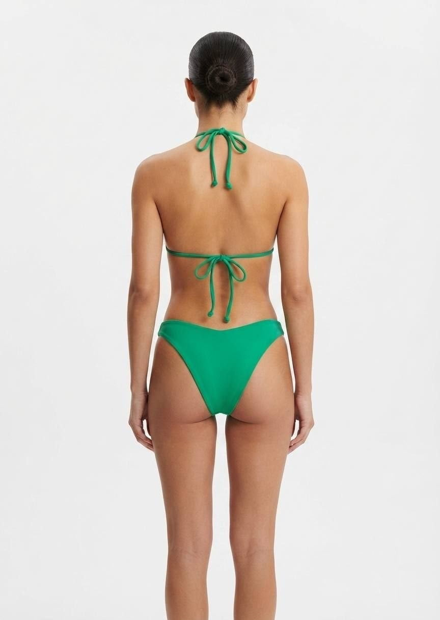 SHEIN Floral Triangle Bikini Set with Solid Bottoms
