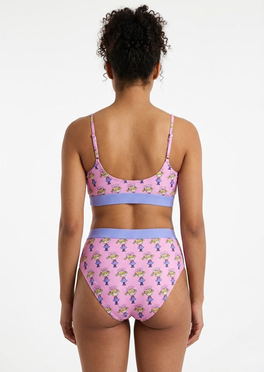Women's High-Waisted Bikini Set - Character Graphic Print