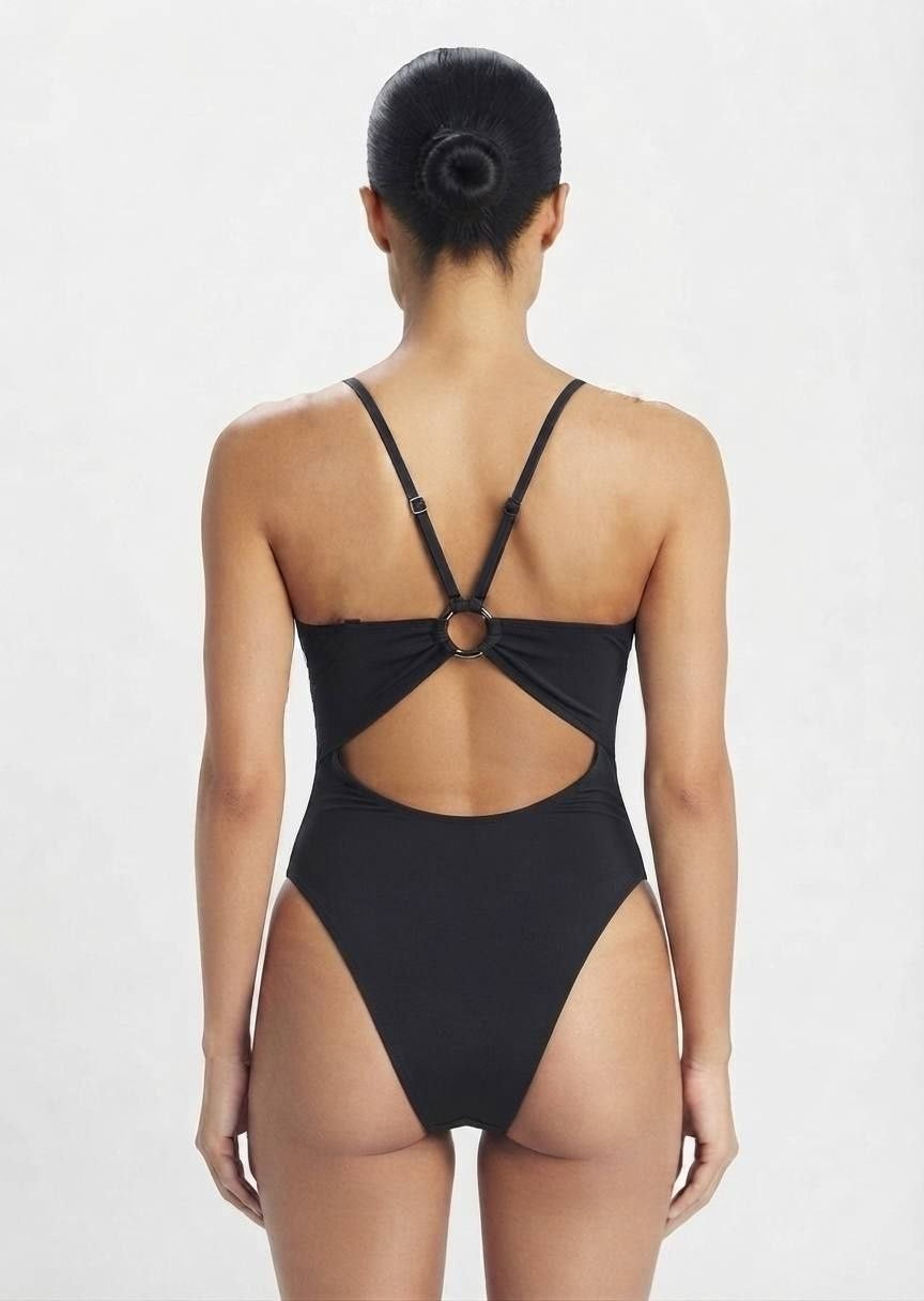 Shein Ruched Ring-Back One-Piece Swimsuit