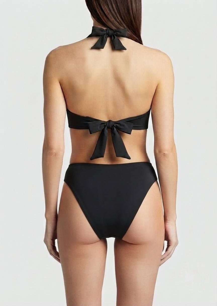 Shein Twist Halter High-Waist Bikini Set