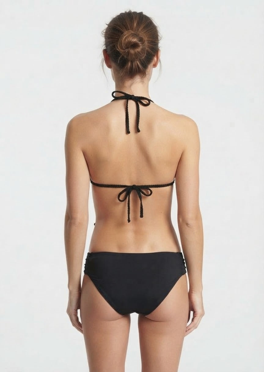 Kona Sol Brand Classic Black Triangle Halter Bikini Set