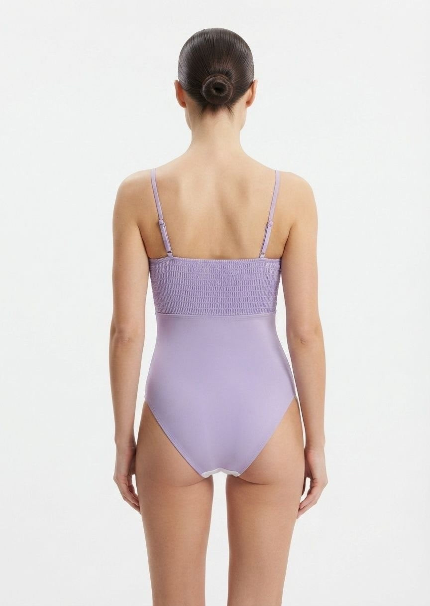SHEIN Smocked Cut-Out One-Piece Swimsuit