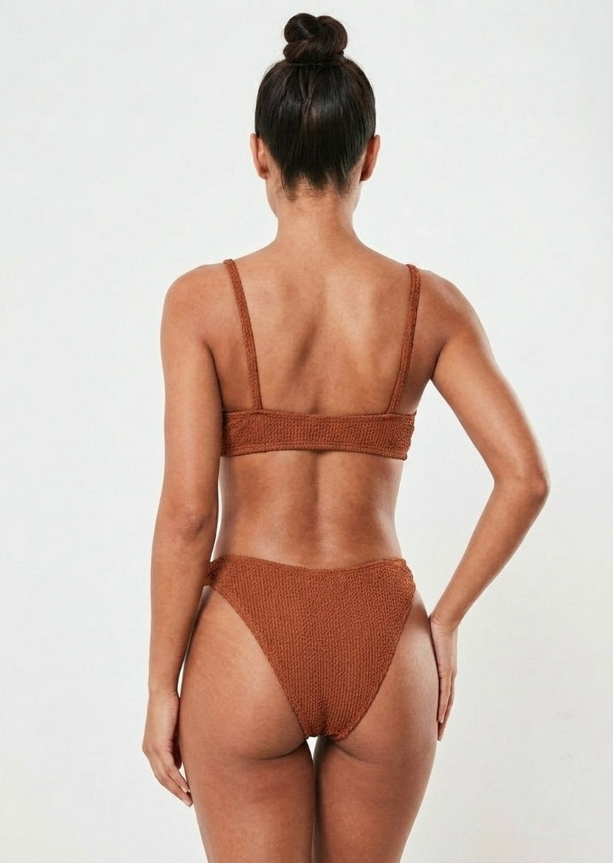 SHEIN Ribbed Triangle Bikini Set