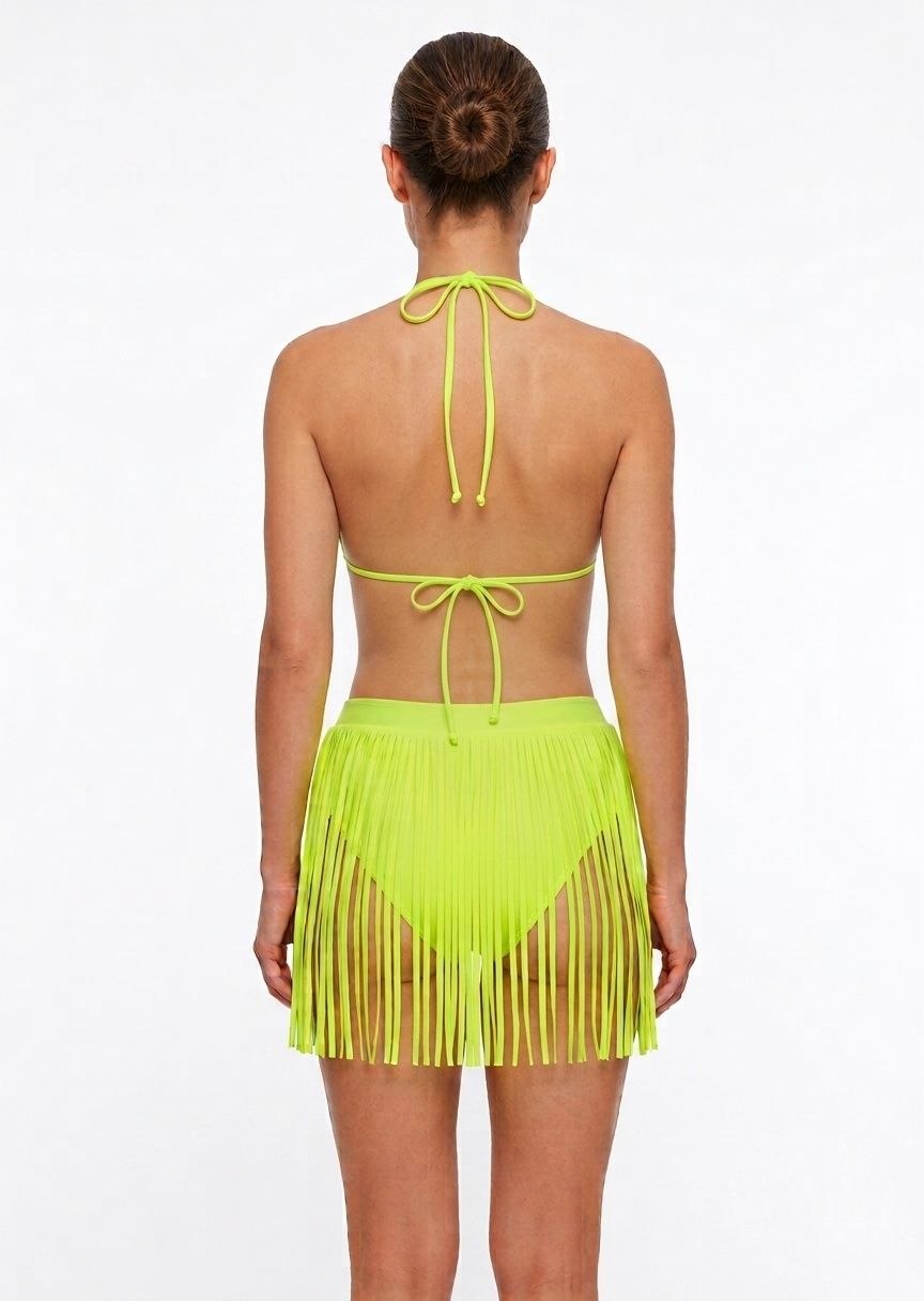 SHEIN Neon Fringe Bikini Set