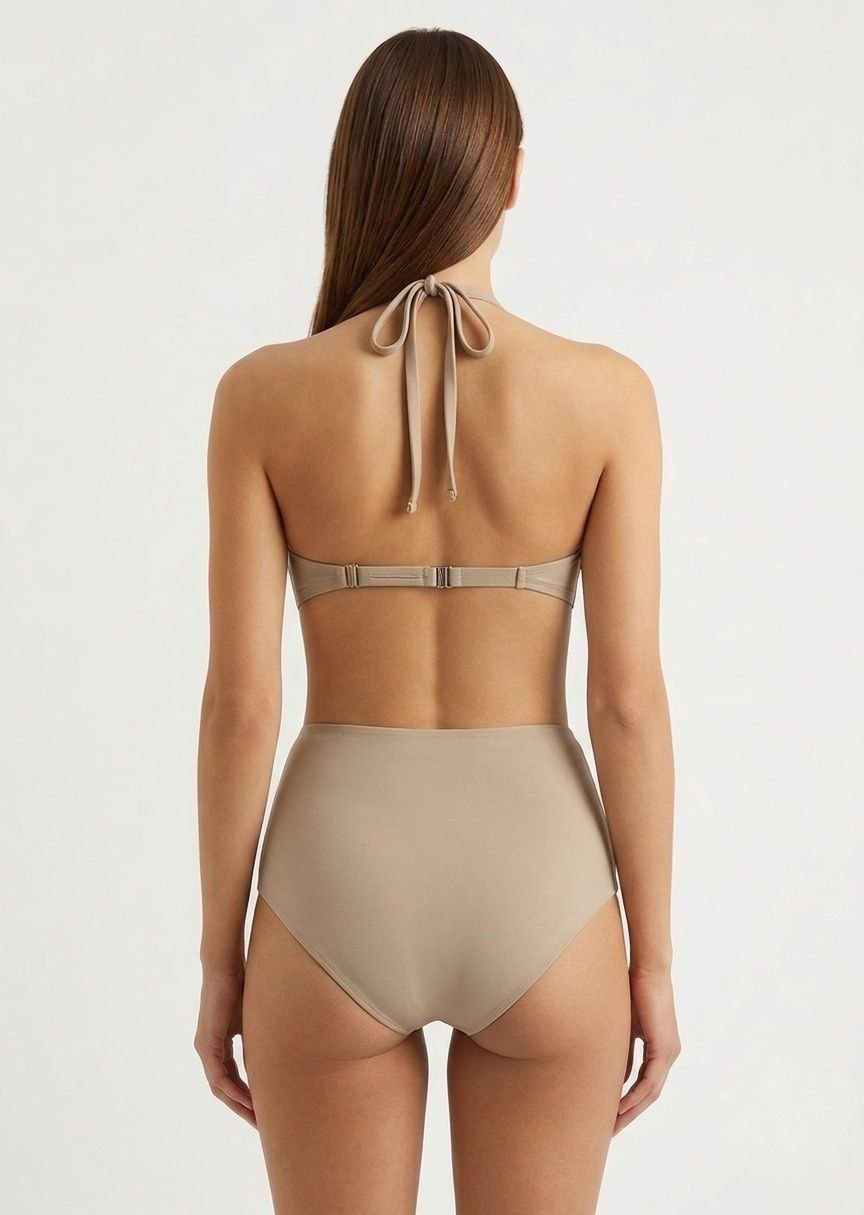 DAZY-SHEIN High-Waisted Nude Bikini Set