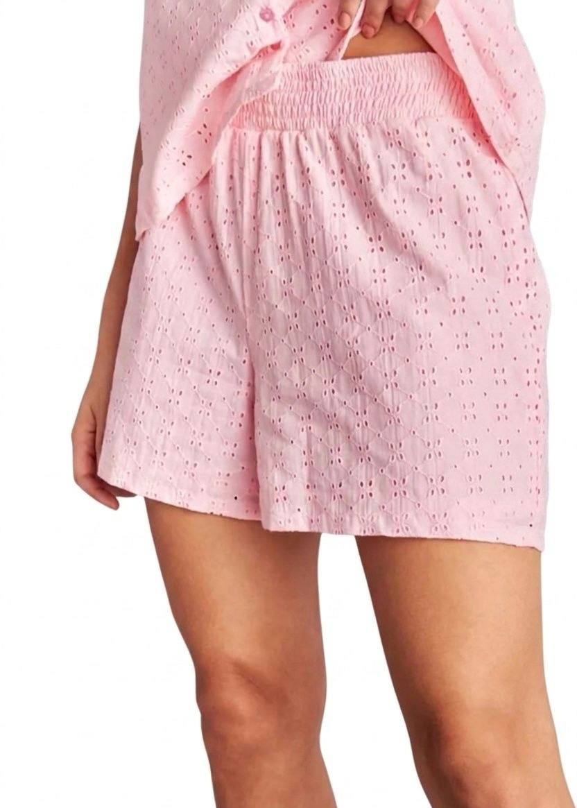 MIX BRAND Schiffli Textured Camisole and Shorts Set