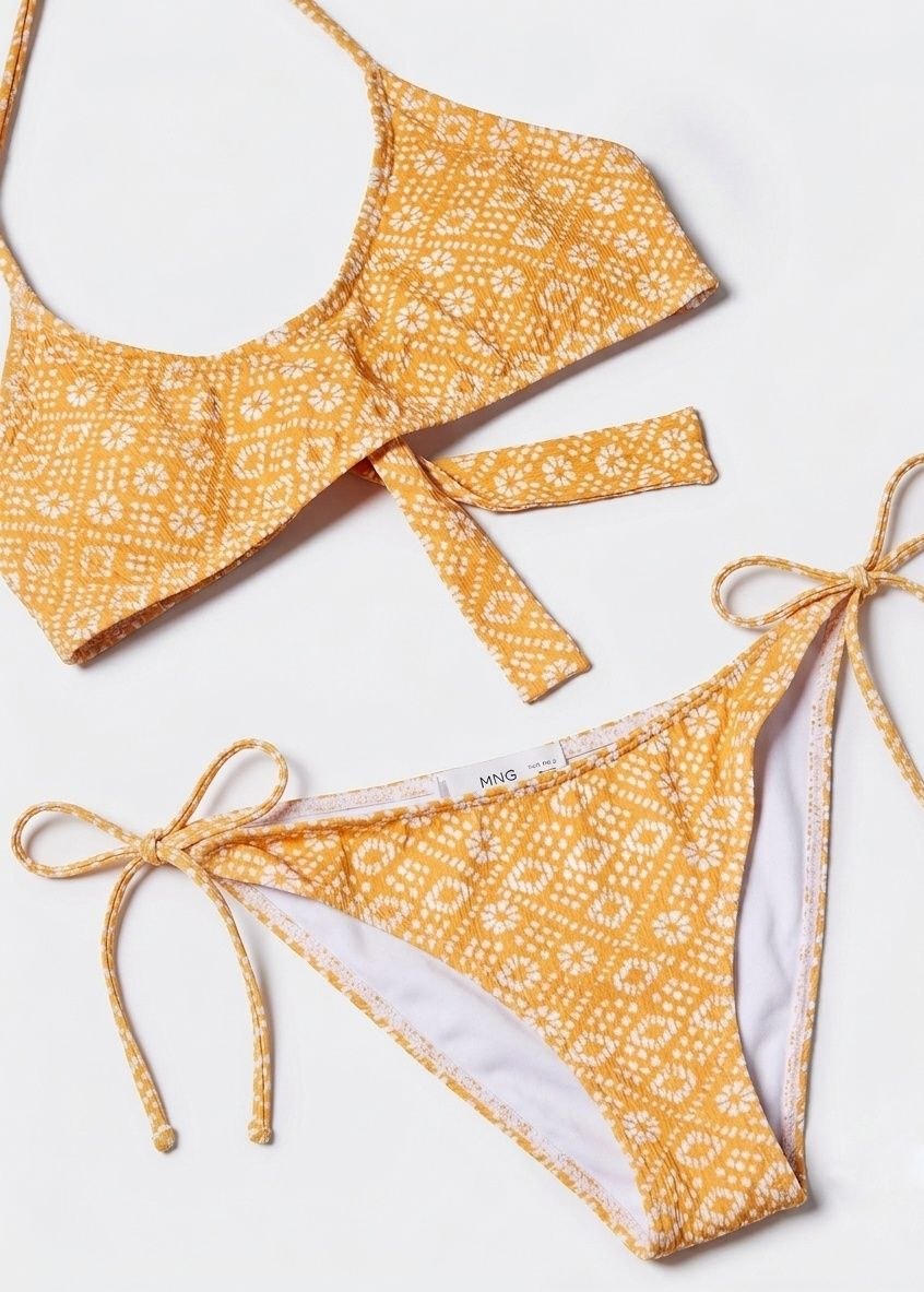 MANGO Printed Halter Bikini Set