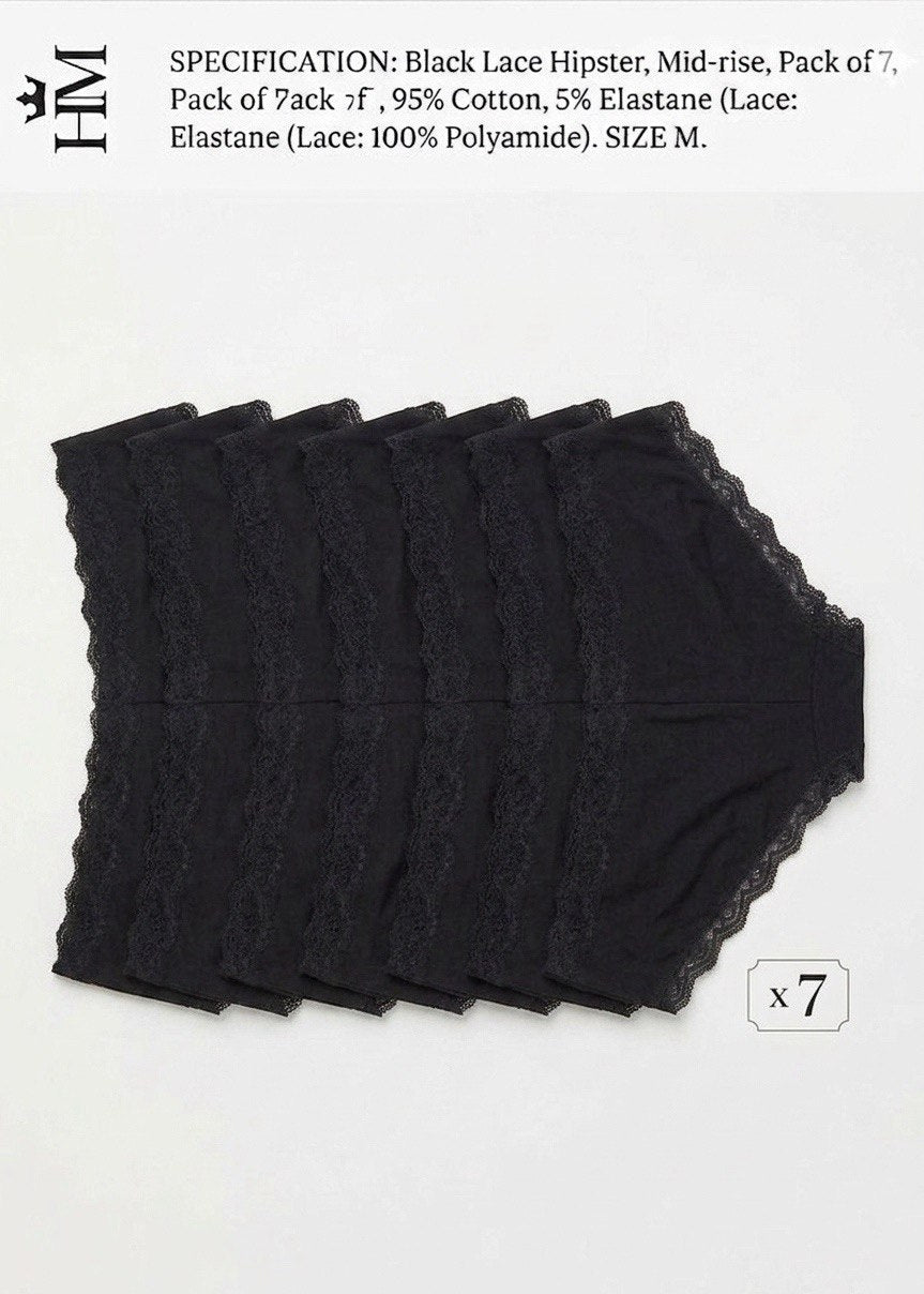 7-Pack Cotton Comfort Panties – Classic Black