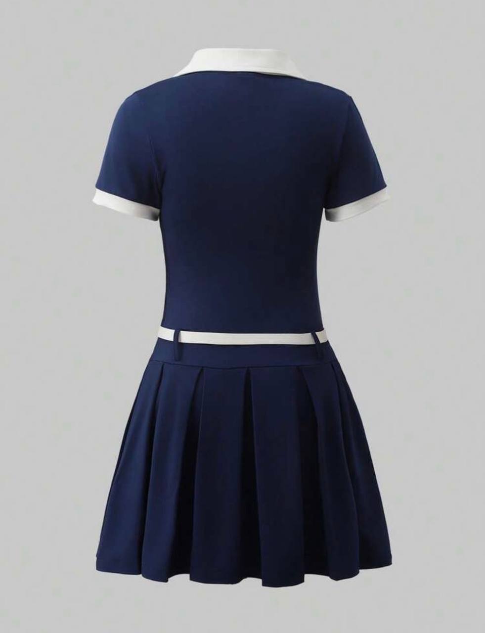 SHEIN Women's Navy And White Summer Casual Dress,