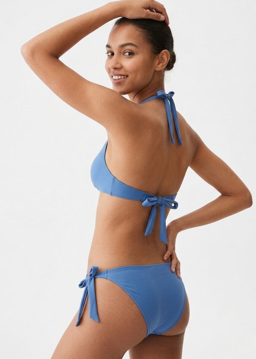 MANGO Blue Knot-Front Bikini Set