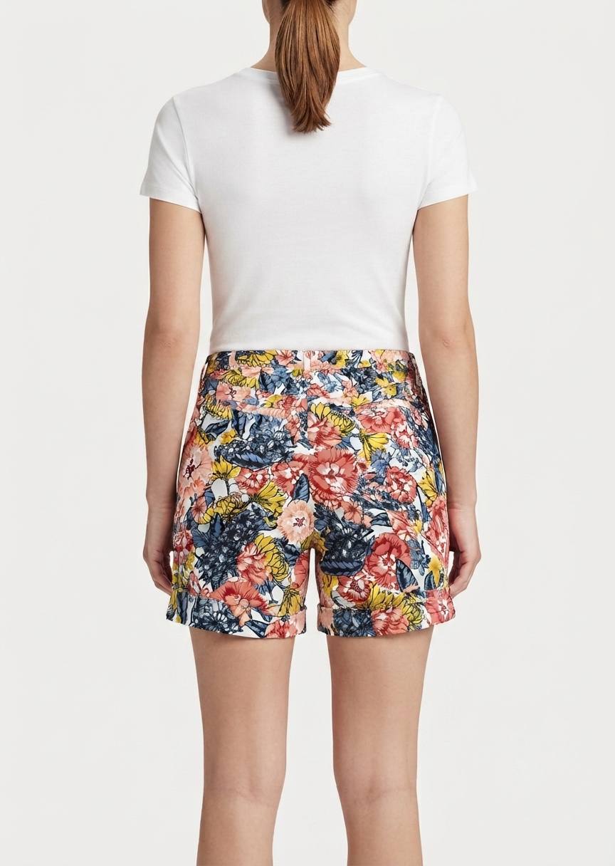 ESMARA Women's Floral Print Cuffed Shorts - Casual Summer Style