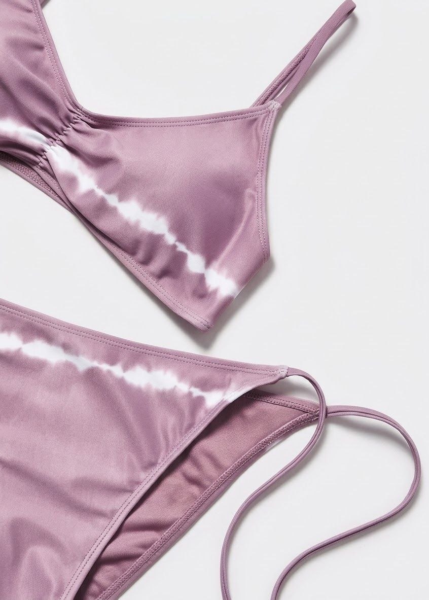 MANGO Tie-Dye Ruched Bikini Set