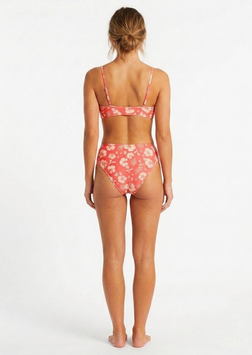 SHEIN Floral Print 3-Piece Bikini Set with Matching Sarong Skirt