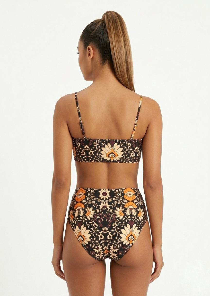 SHEIN Floral Print High-Waisted Bikini Set