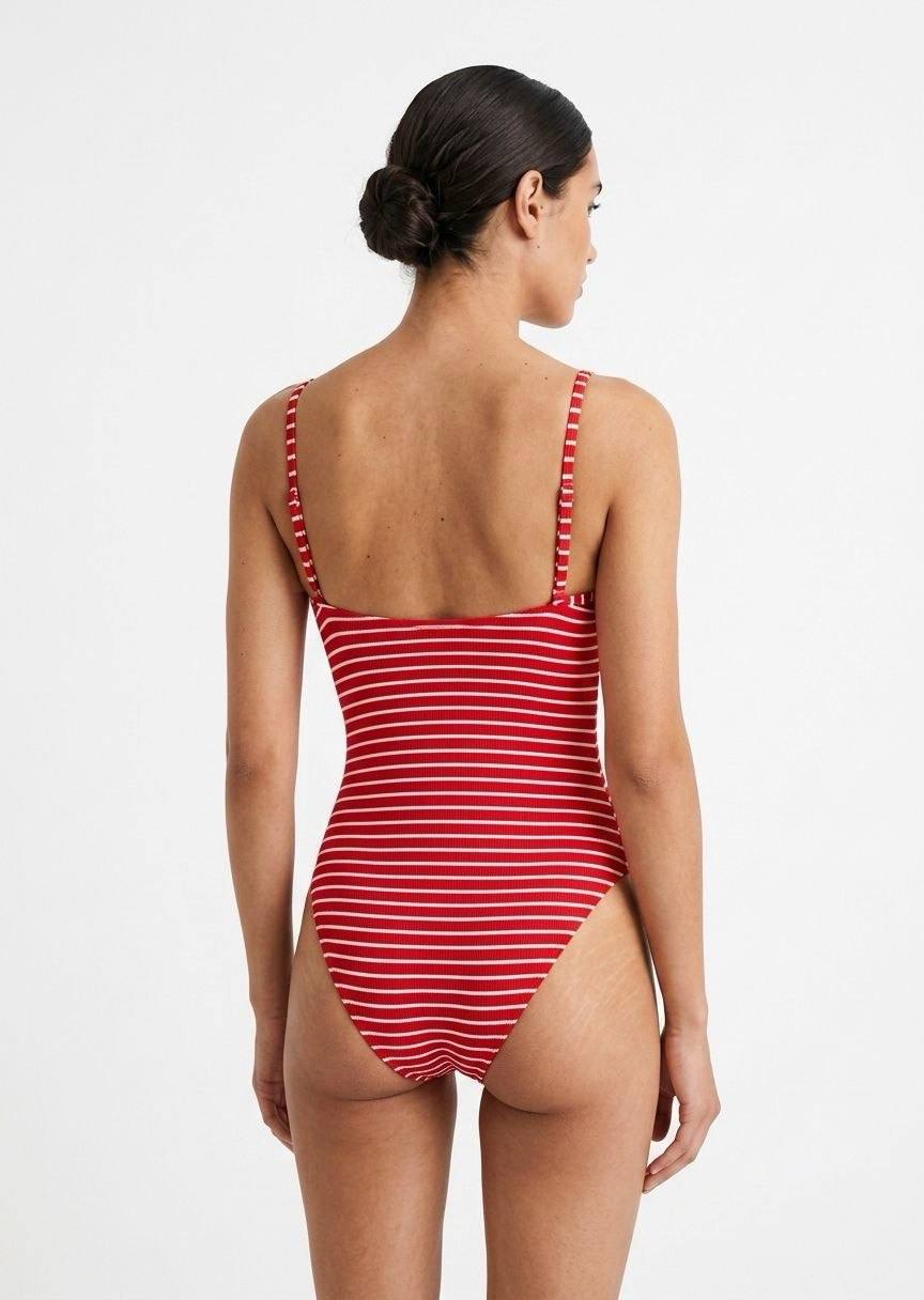 TU BRAND Classic Striped One-Piece Swimsuit