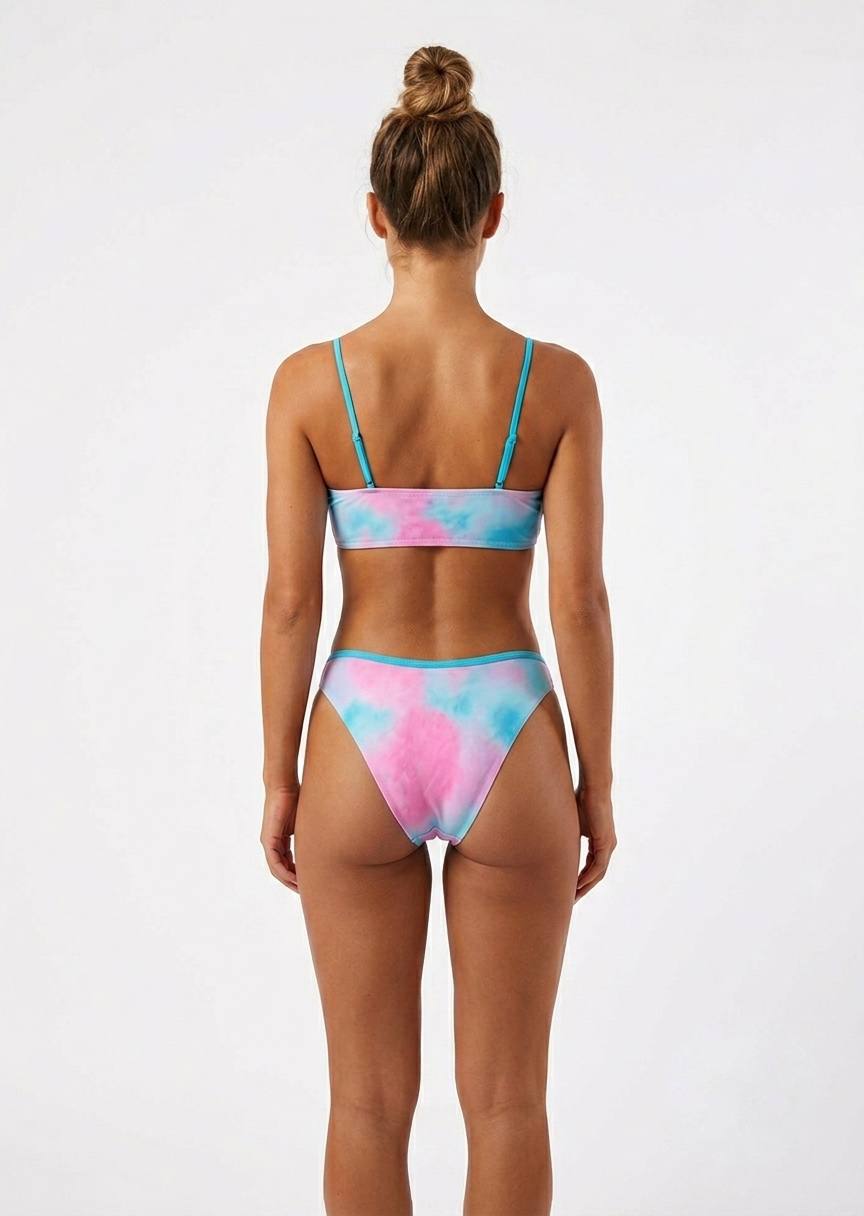 Tie-Dye Scoop Neck Bikini Set