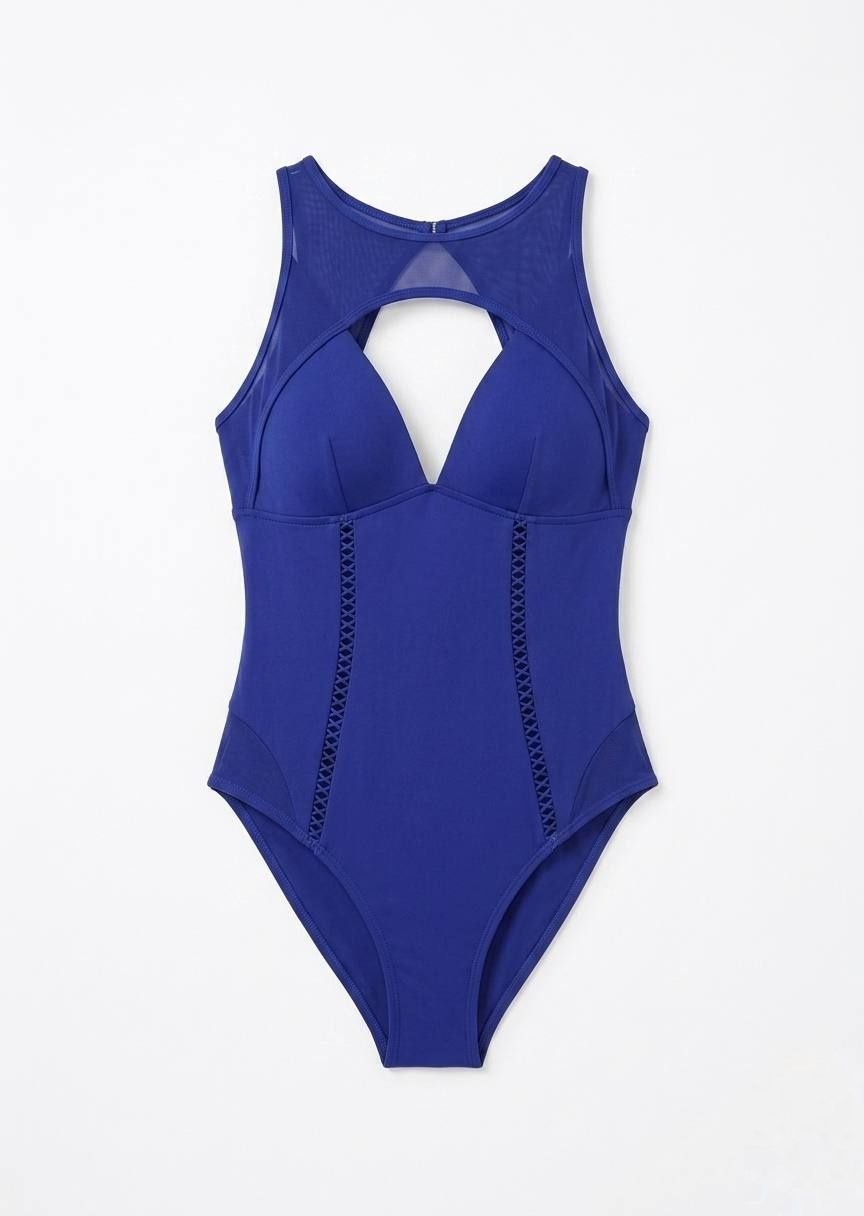 HUNKEMOLLER Mesh Panel Cutout High-Neck Lingerie Bodysuit