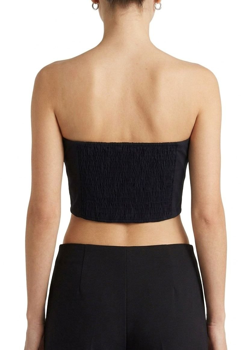 BERSHKA Strapless Ruched Bust Corset Tube Top