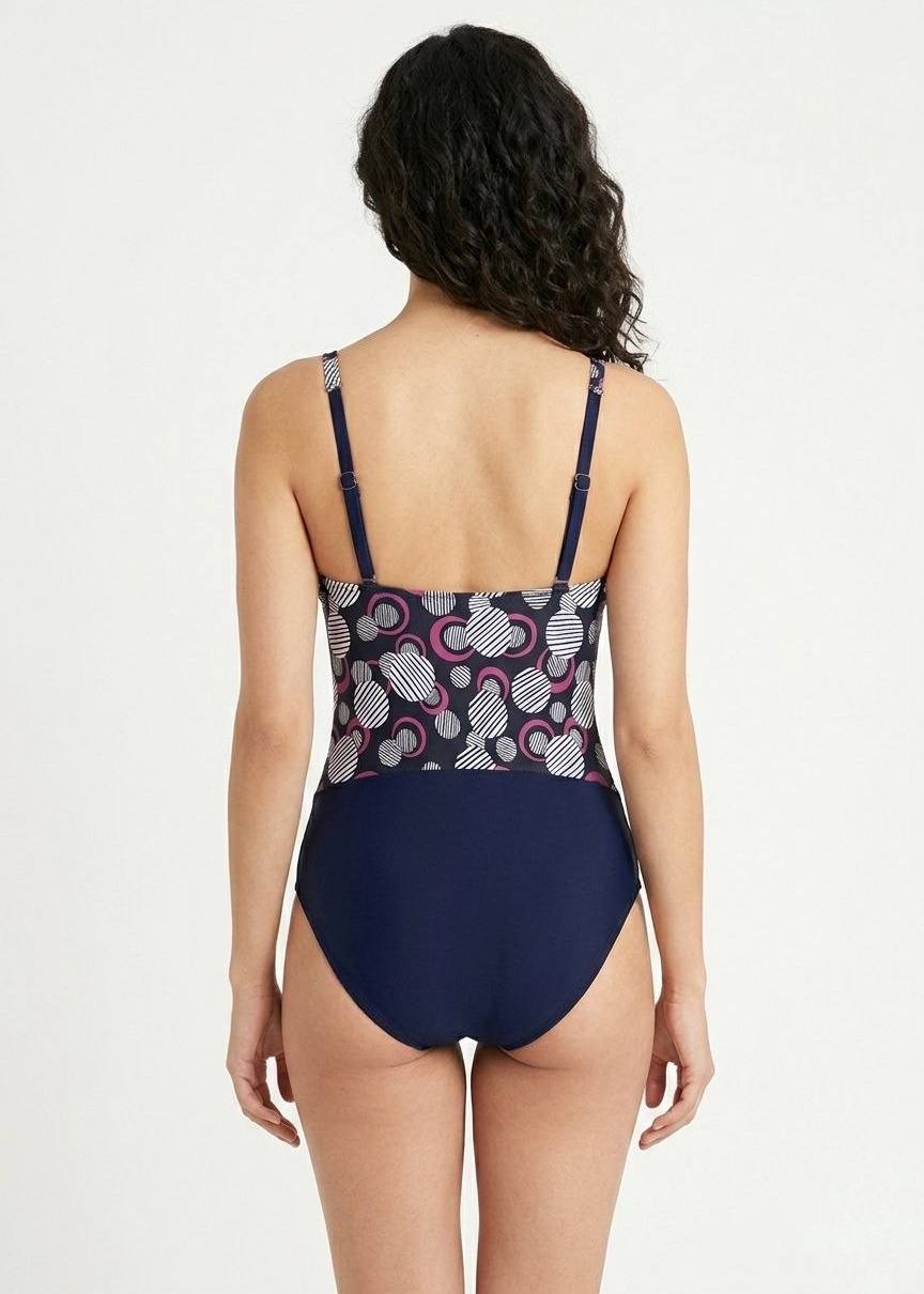 Splash Navy Geometric Print Tankini Set