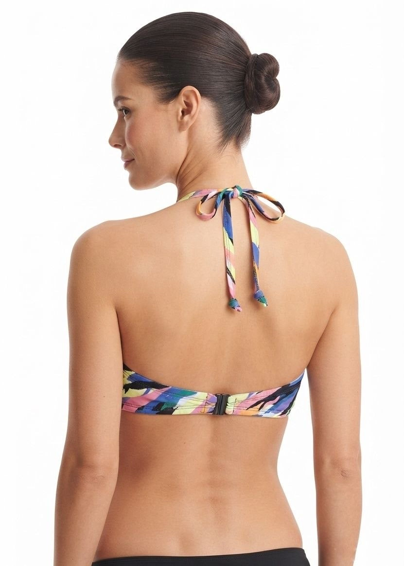 Vibrant Abstract Print Padded Bikini Top