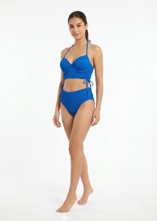 Shein Textured High-Waist Halter Bikini Set