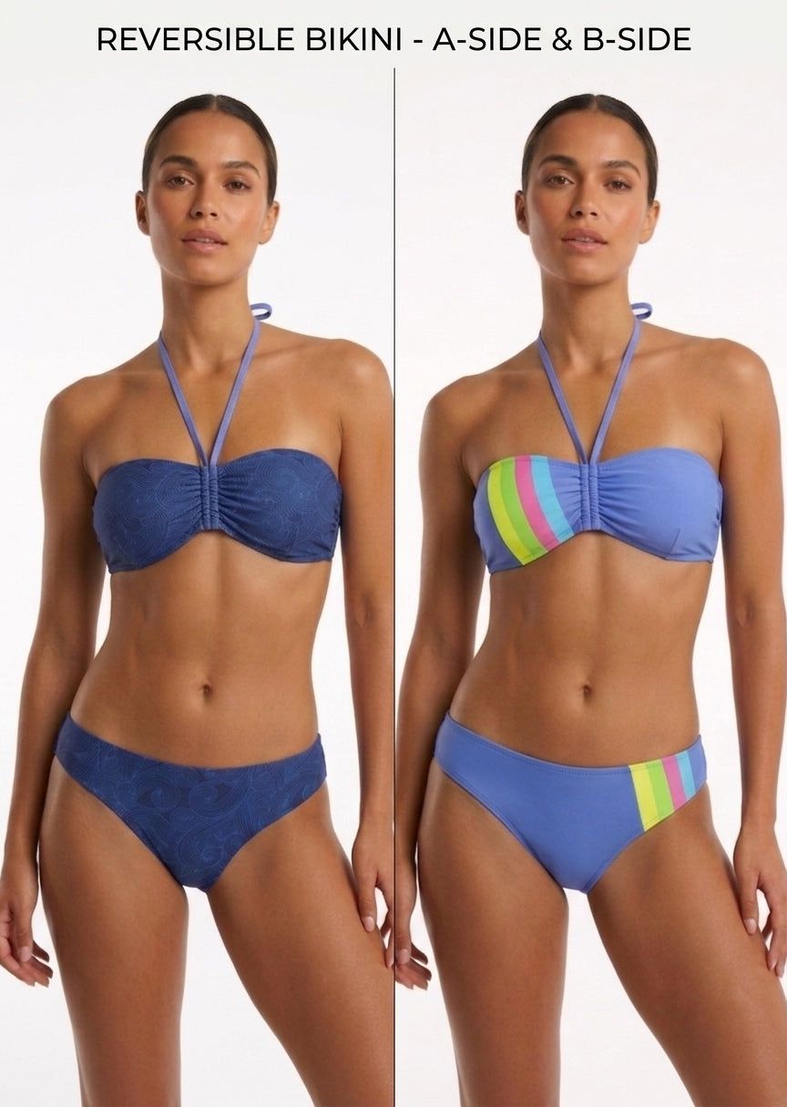 Reversible Bandeau Bikini Set – Two-Way Style