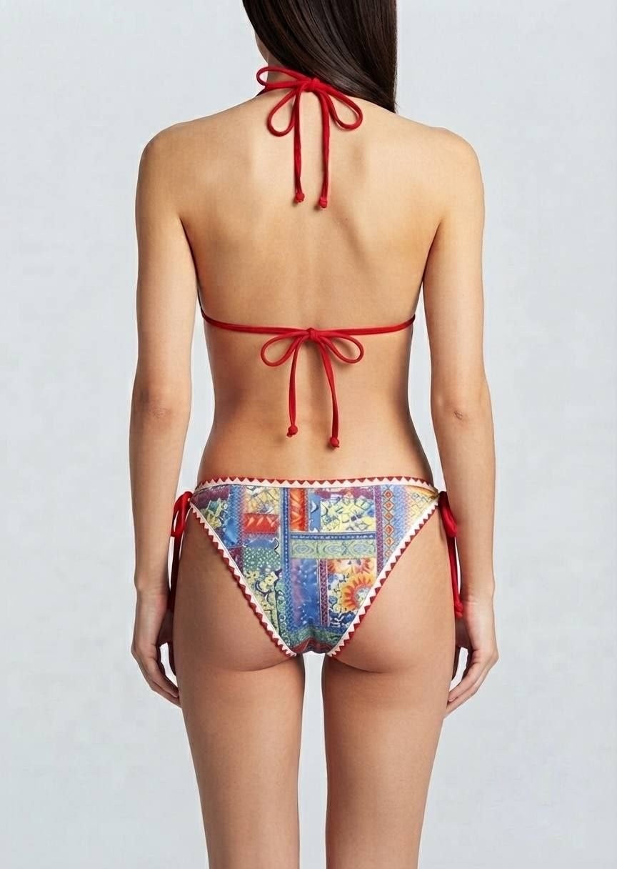 Shein Printed Triangle Bikini Set