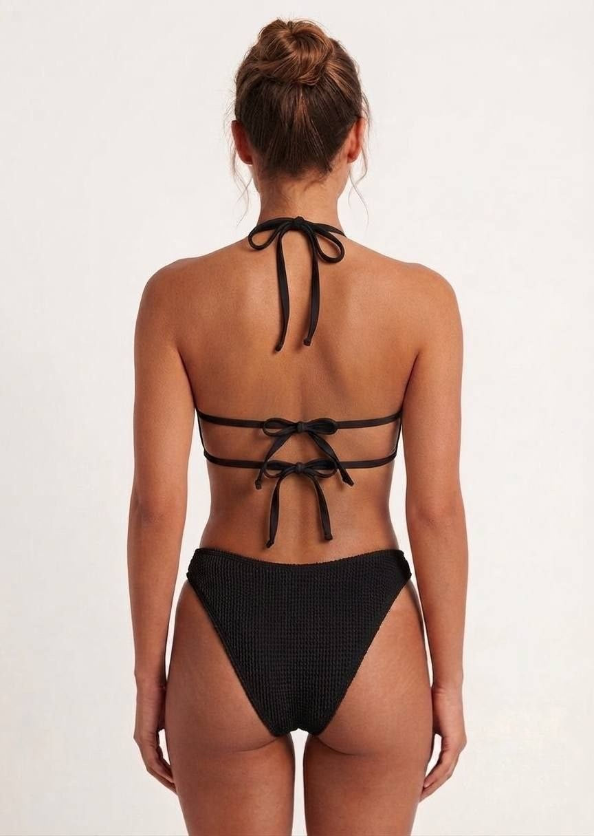 Shein Textured Multi-Strap Bikini Set