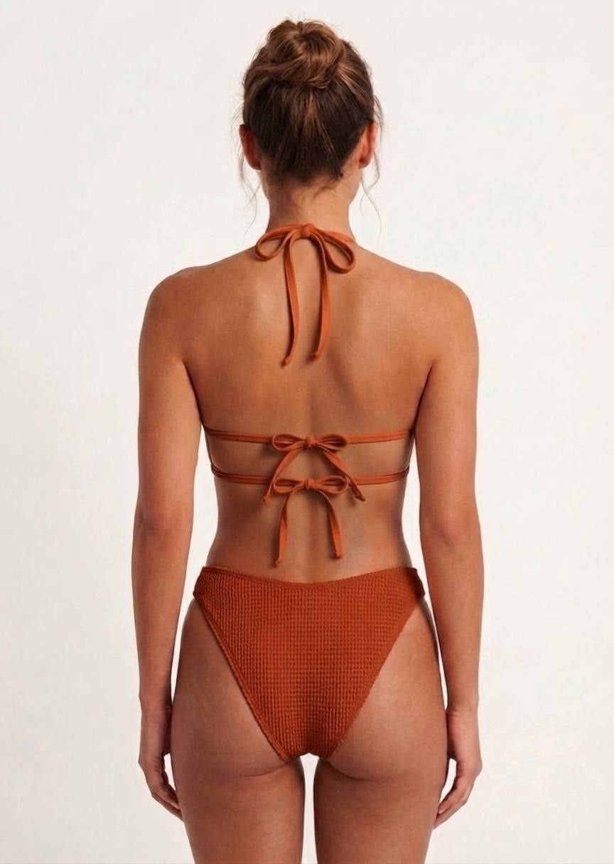 Shein Textured Multi-Strap Bikini Set