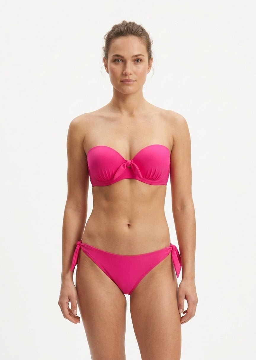 Vibrant Fuchsia Bandeau Bikini Set