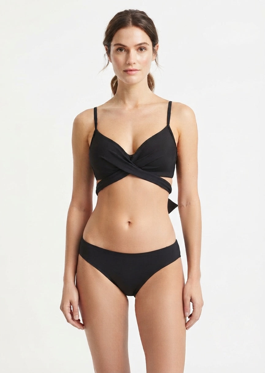 Black Wrap-Around Bikini Set