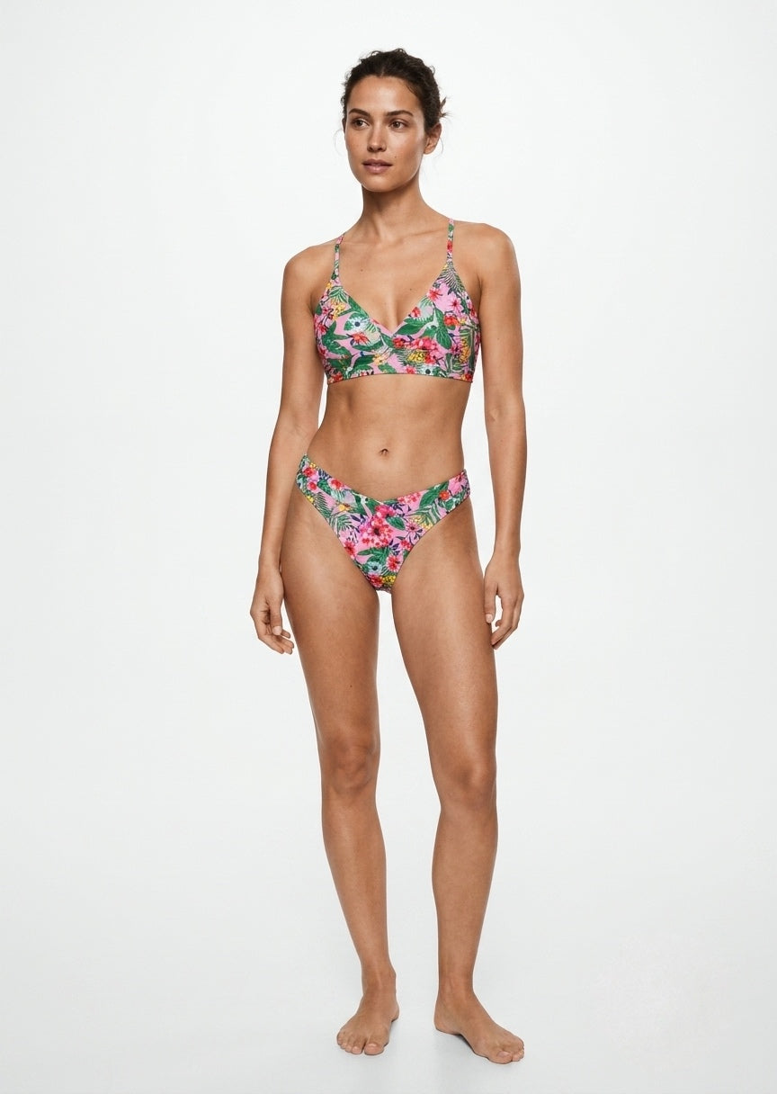 SHEIN Tropical Floral Print Bikini Set