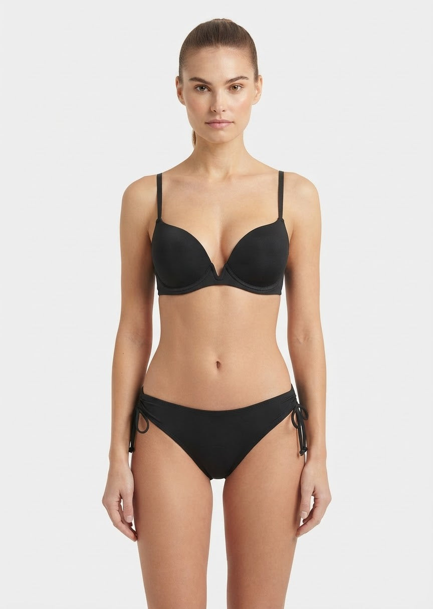 Classic Black Tie-Side Bikini Set