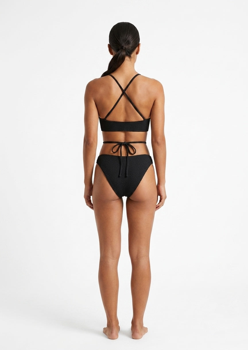 SHEIN Black Halter Neck Criss-Cross Bikini Set
