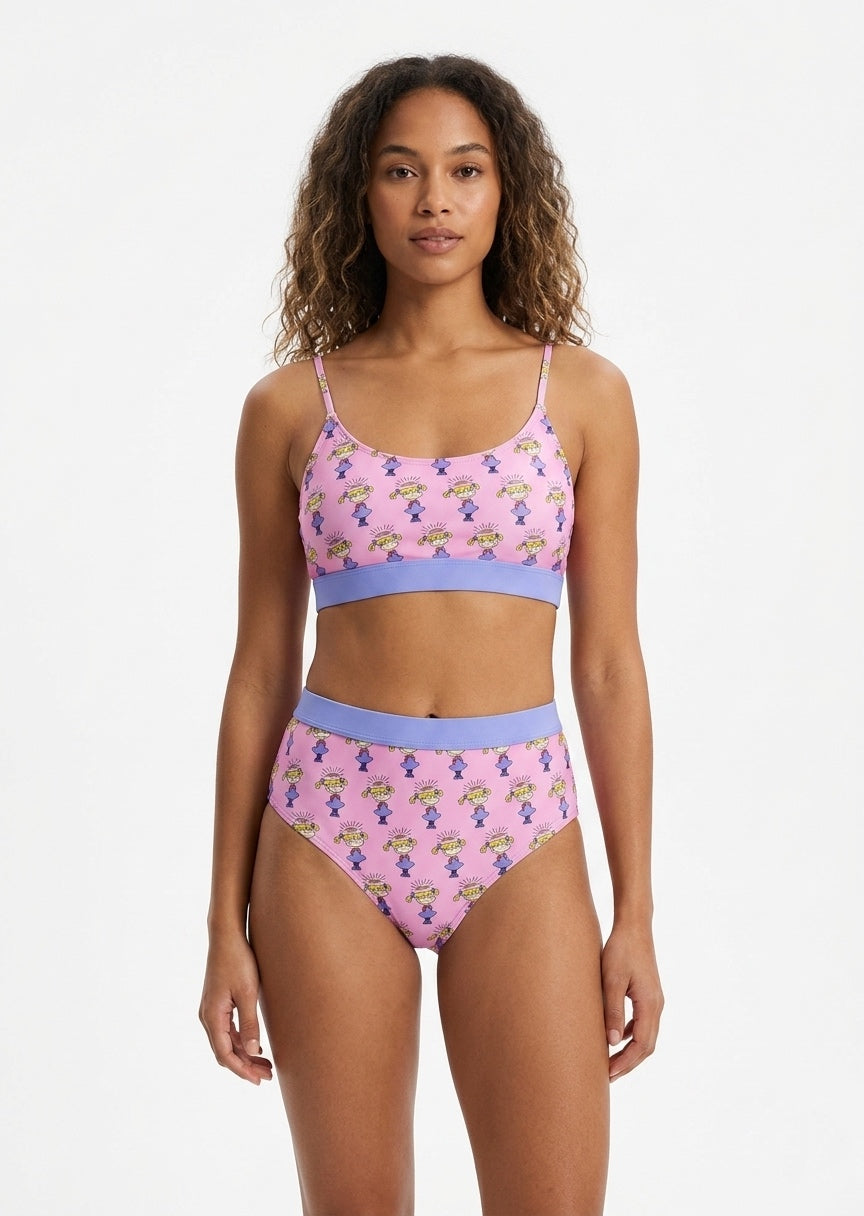 Women's High-Waisted Bikini Set - Character Graphic Print