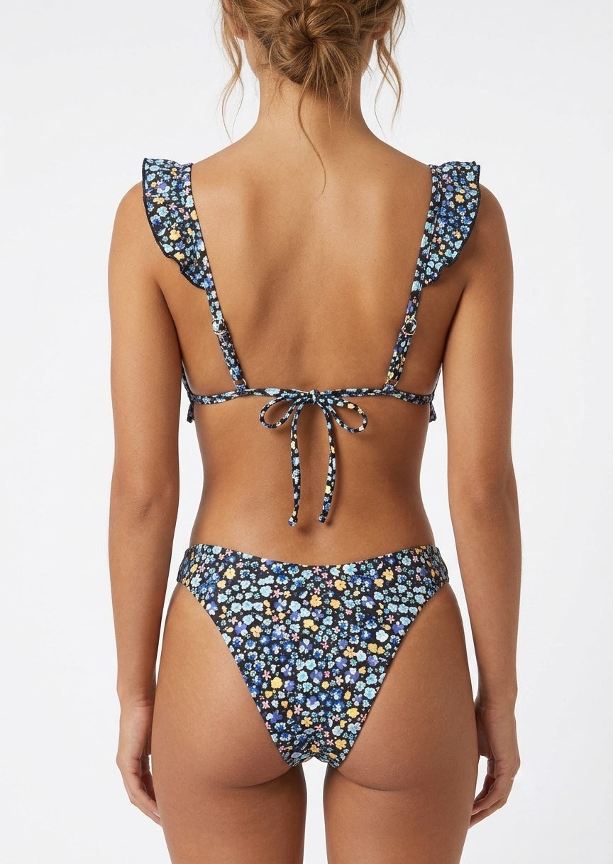 SHEIN Floral Ruffled Padded Bikini Set