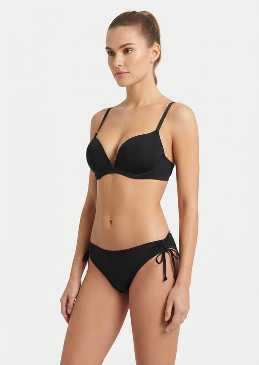 Classic Black Tie-Side Bikini Set