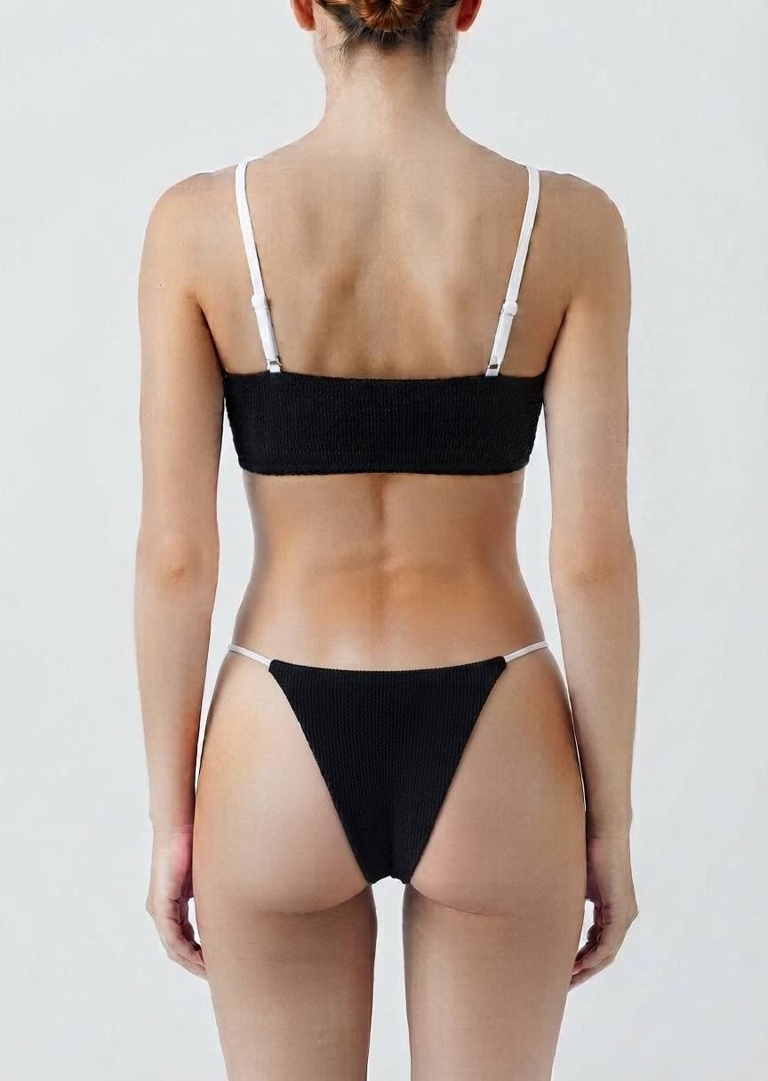 Shein Textured Contrast Trim Bikini Set