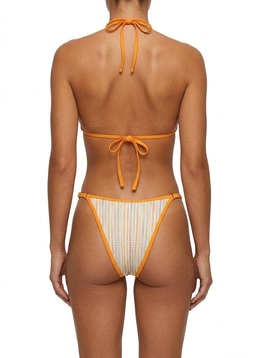 SHEIN Striped Multi-Color Triangle Bikini Set