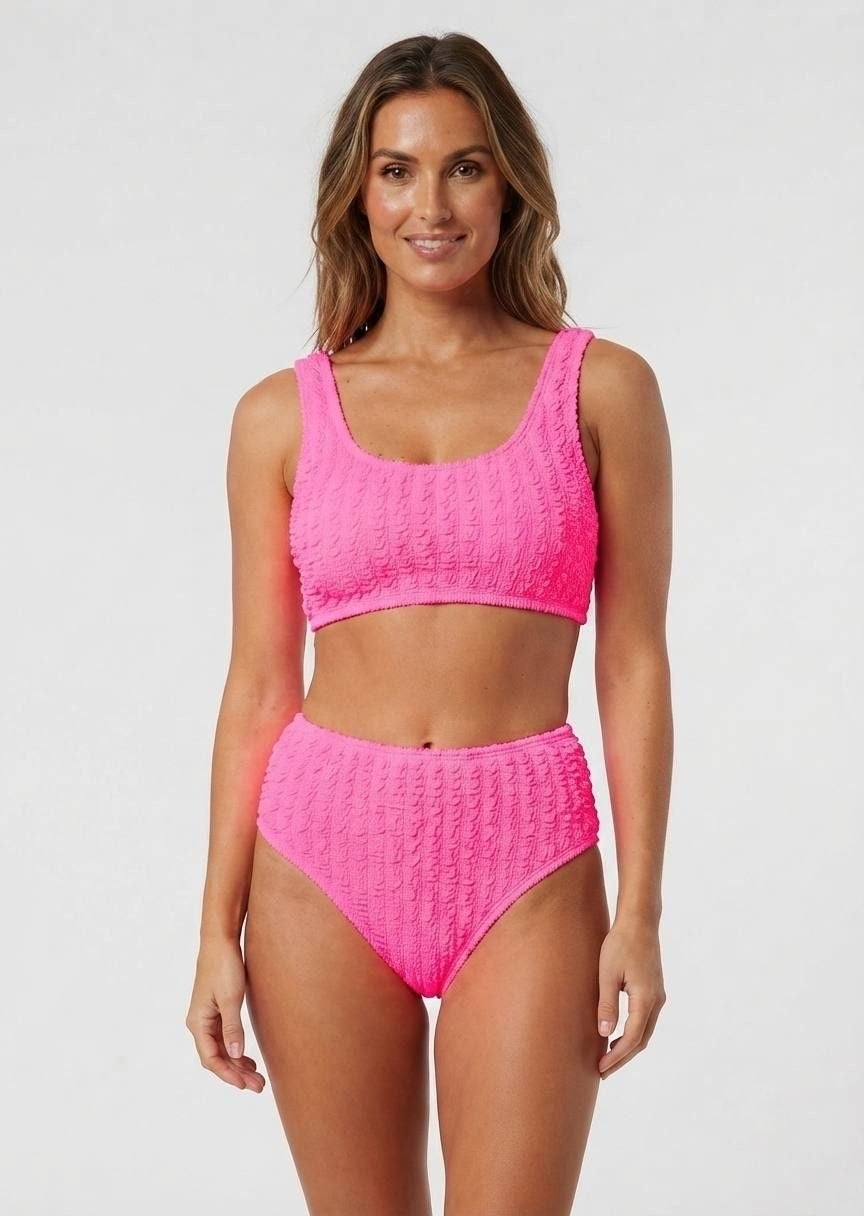 SHEIN High-Waisted Textured Bikini Set