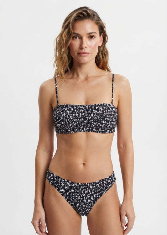 Shein Floral Print Bandeau Bikini Set