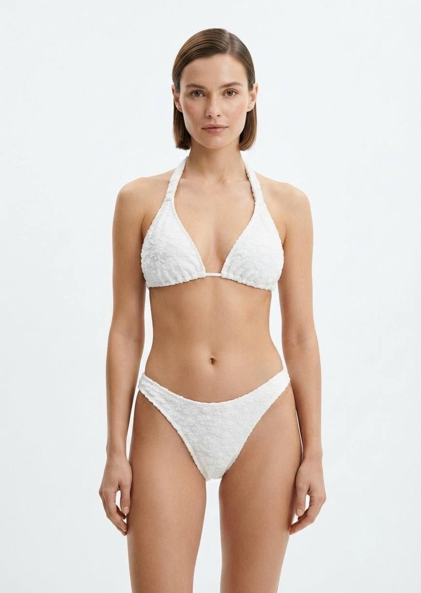 Shein Textured Triangle Bikini Set